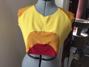 Here's the bodice all put together. I pressed it better after this shot, so it's not nearly as wonky looking in real life!